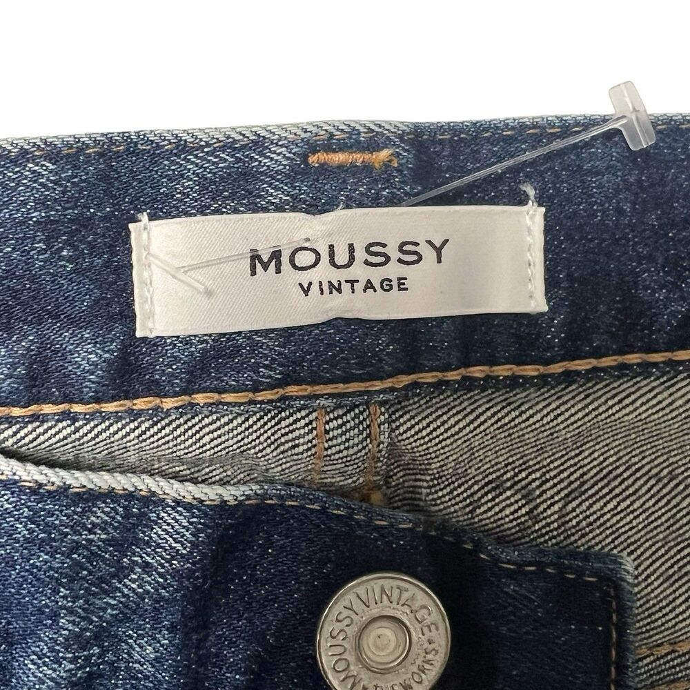 MOUSSY Jeans Straight Leg Button Fly High Waist Blue Denim Women's Size 26 - Picture 6 of 9